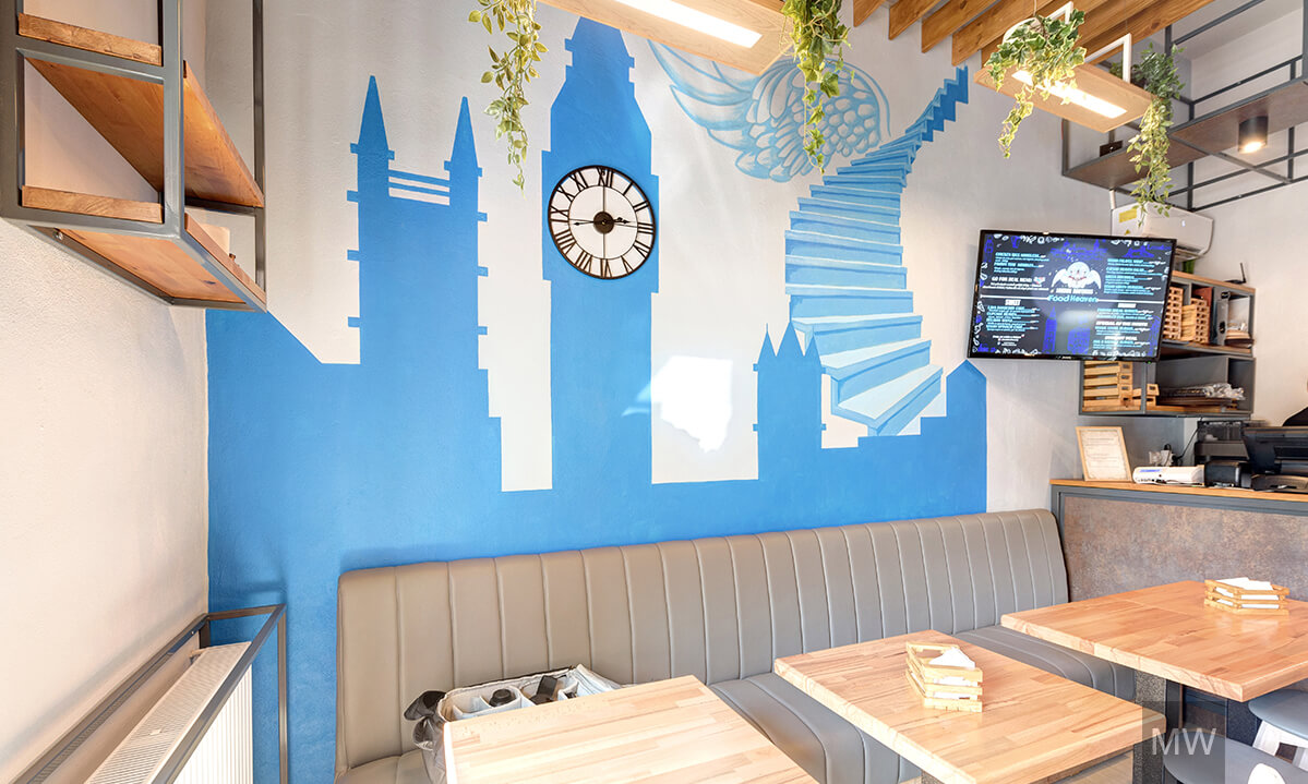 Food heaven wall art inspired by London's architecture landmarks