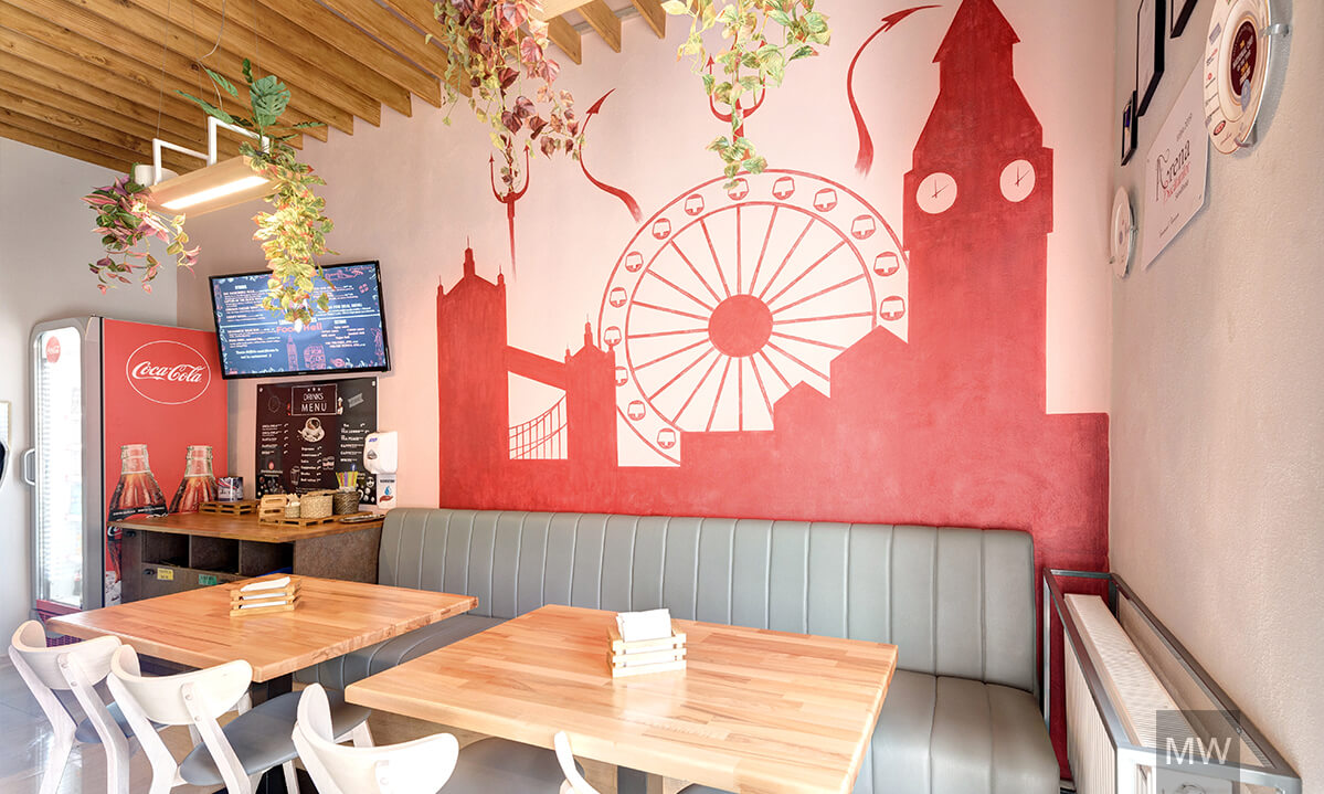 Food hell wall art inspired by London's architecture landmarks