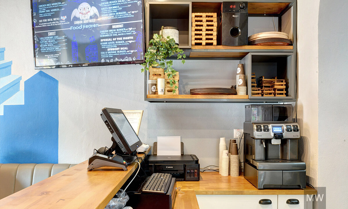Interior design detail in the staff's area
