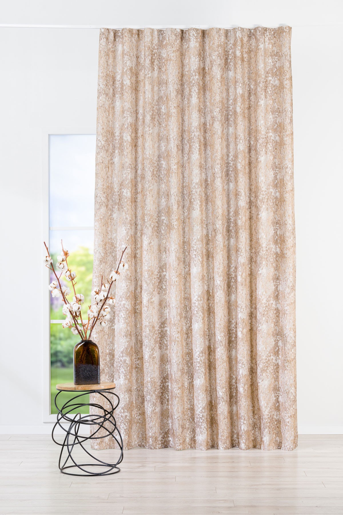 Lucca Curtain coffee fabric