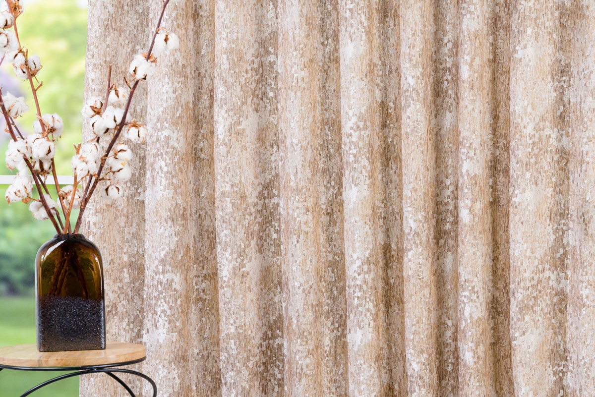 Lucca Curtain coffee fabric