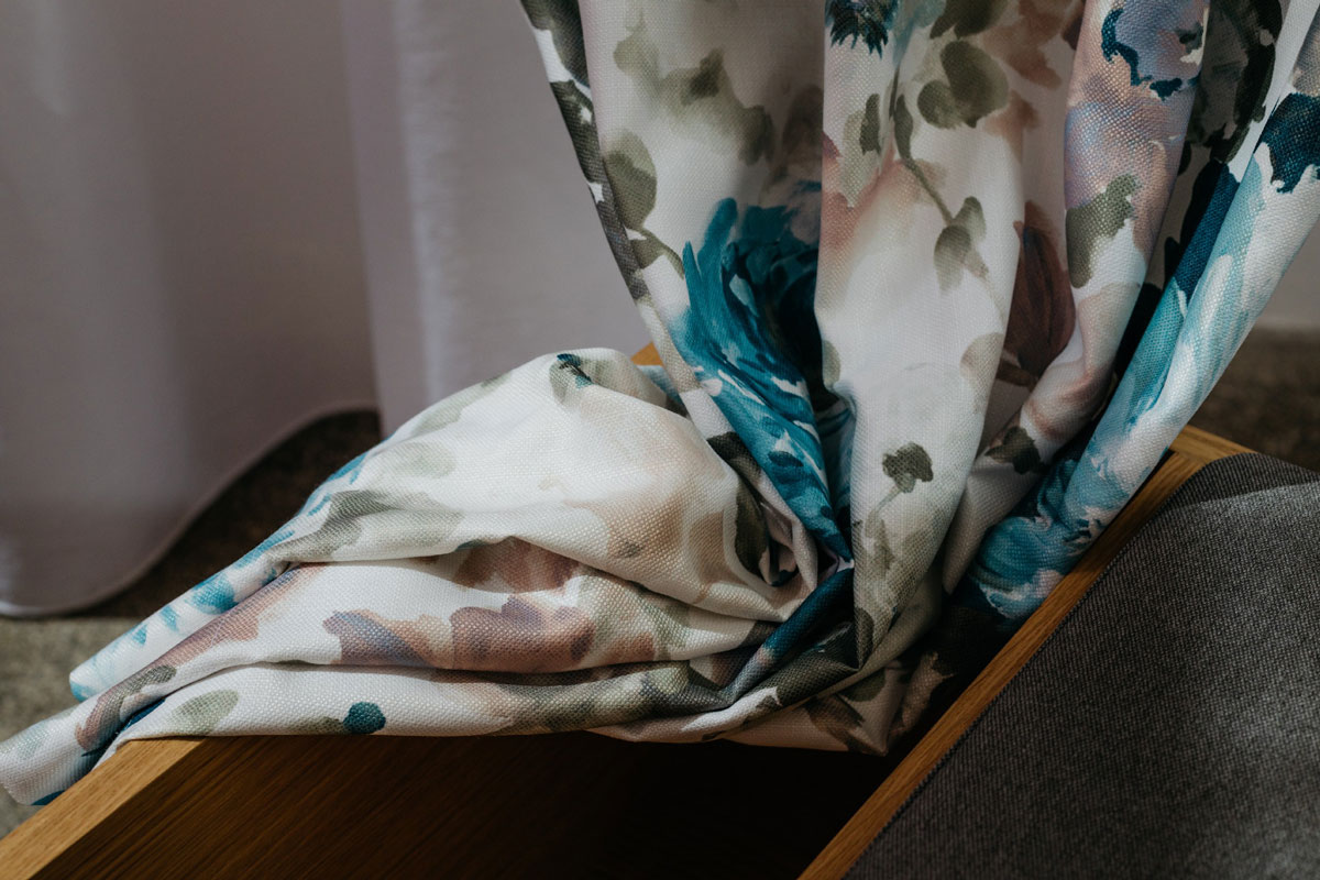 Zelda Curtain blue flower pattern