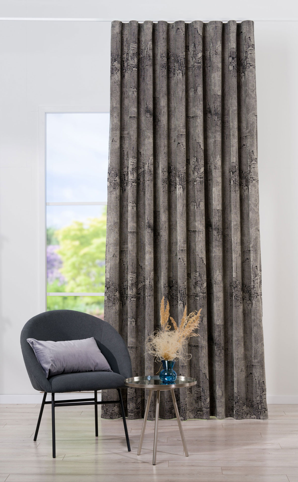 cobalt curtain black and grey colored fabrics