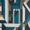 Salto Curtain blue geometrical pattern