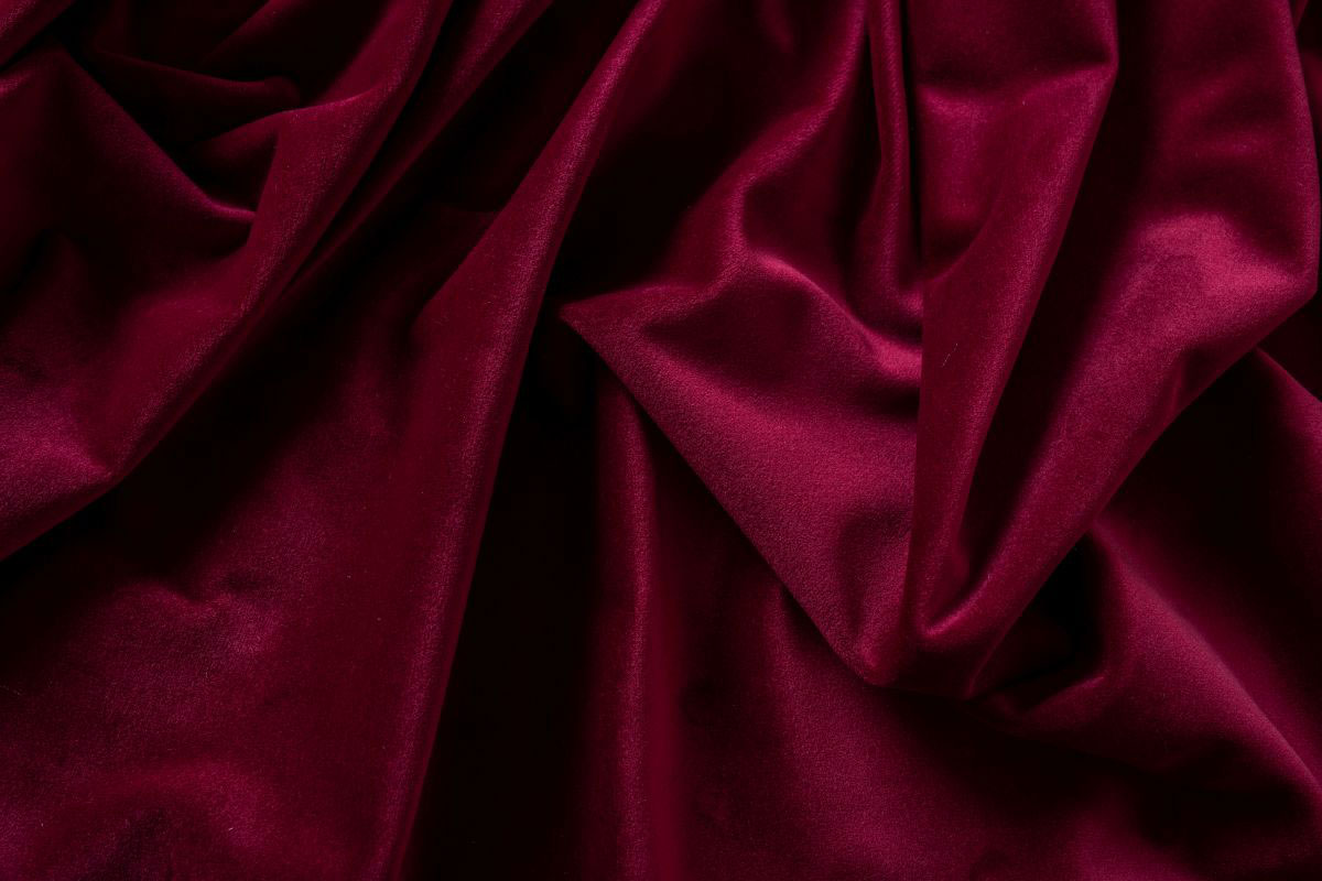 Castellano dark red colored fabric curtain