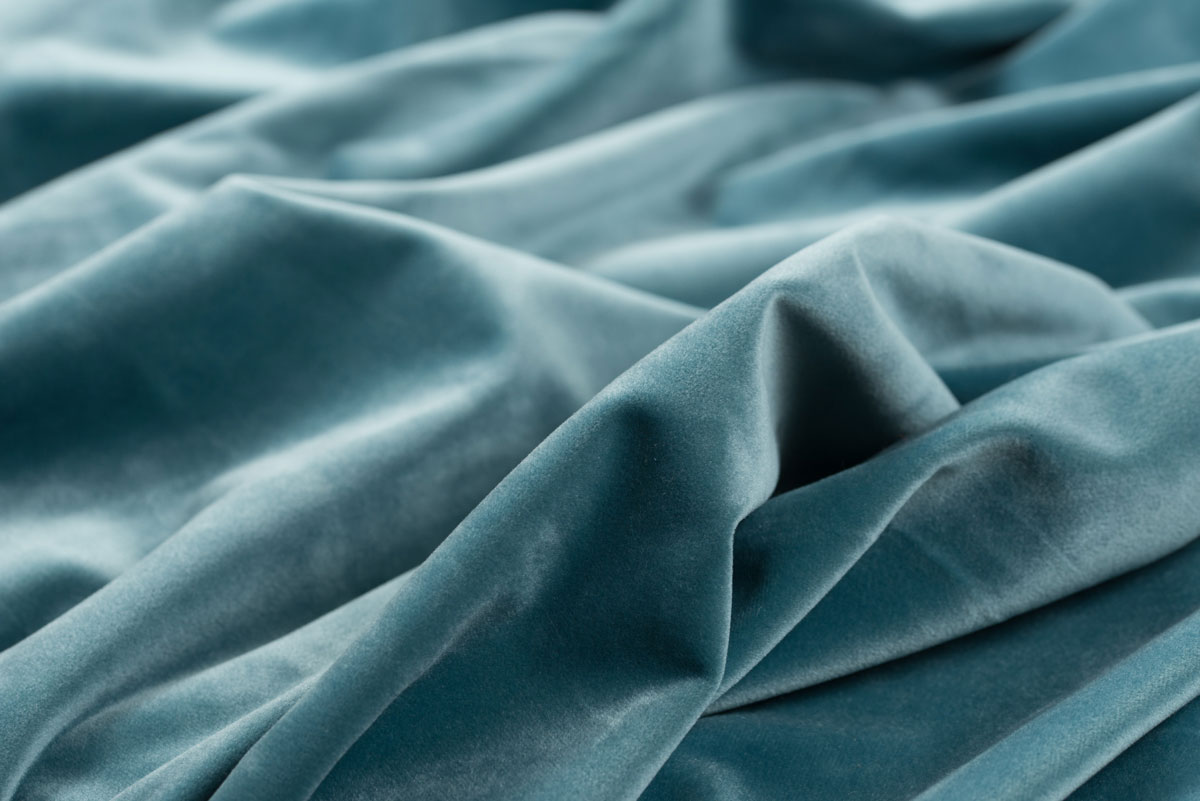 Castellano turquoise colored fabric curtain