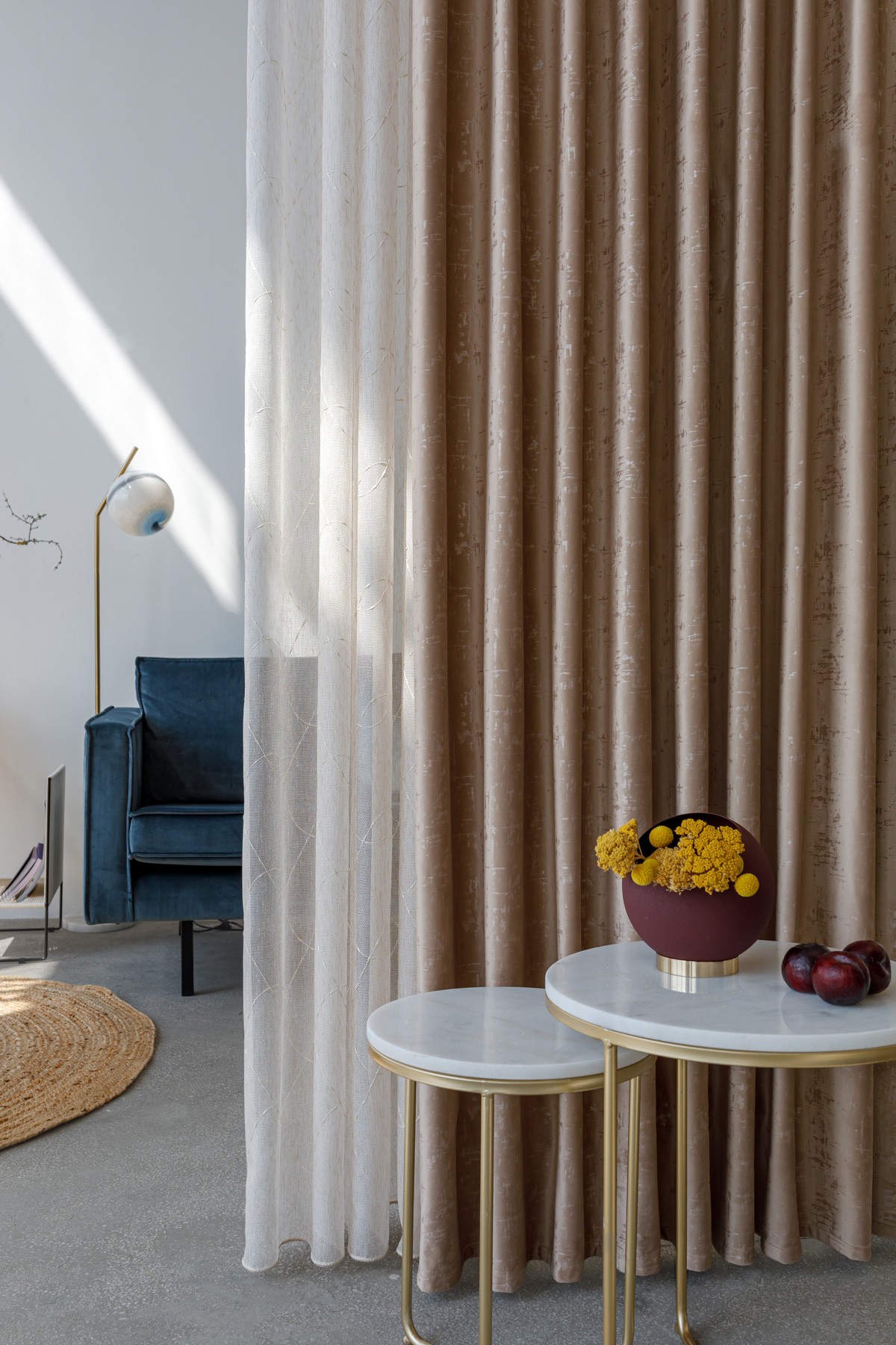 Scento Curtain Coffee Colored Fabric