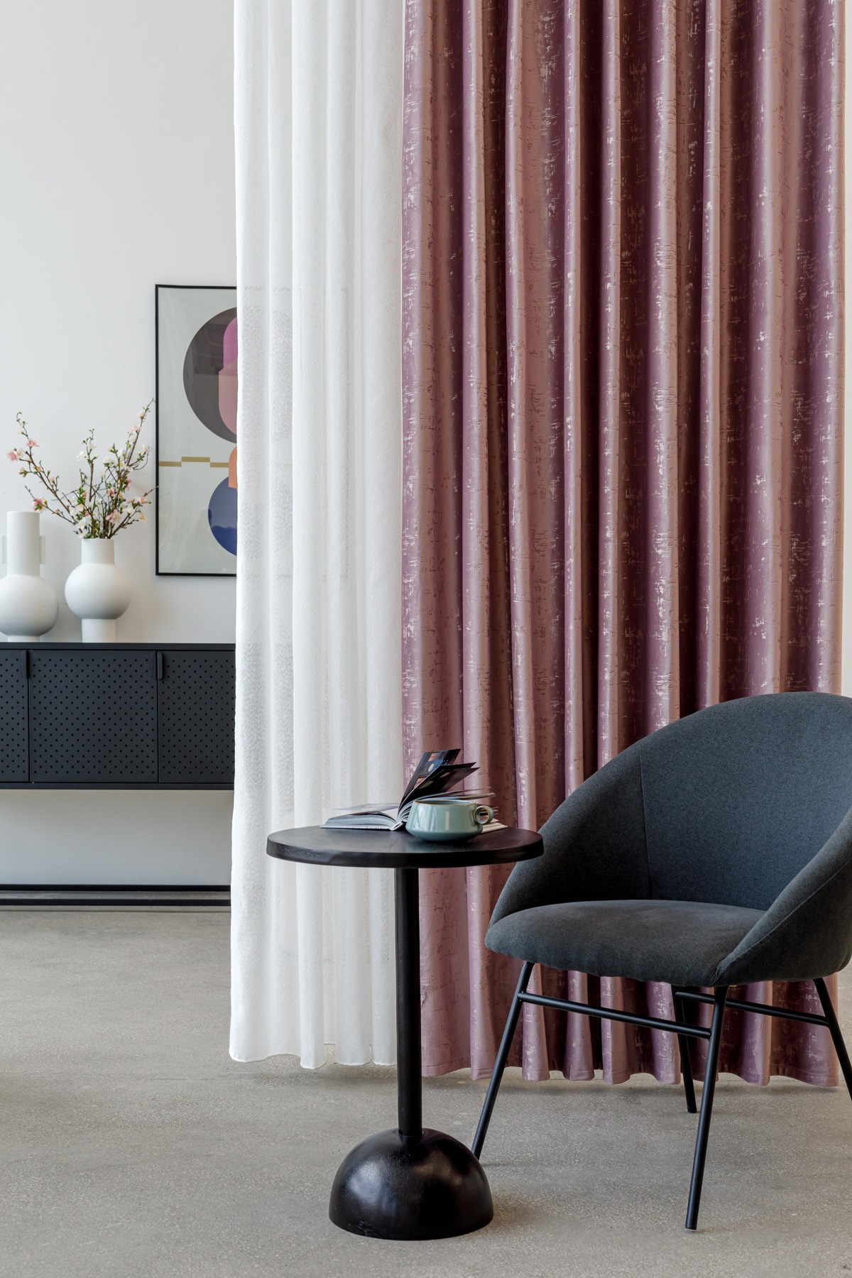 Scento Curtain Pink Colored Fabric