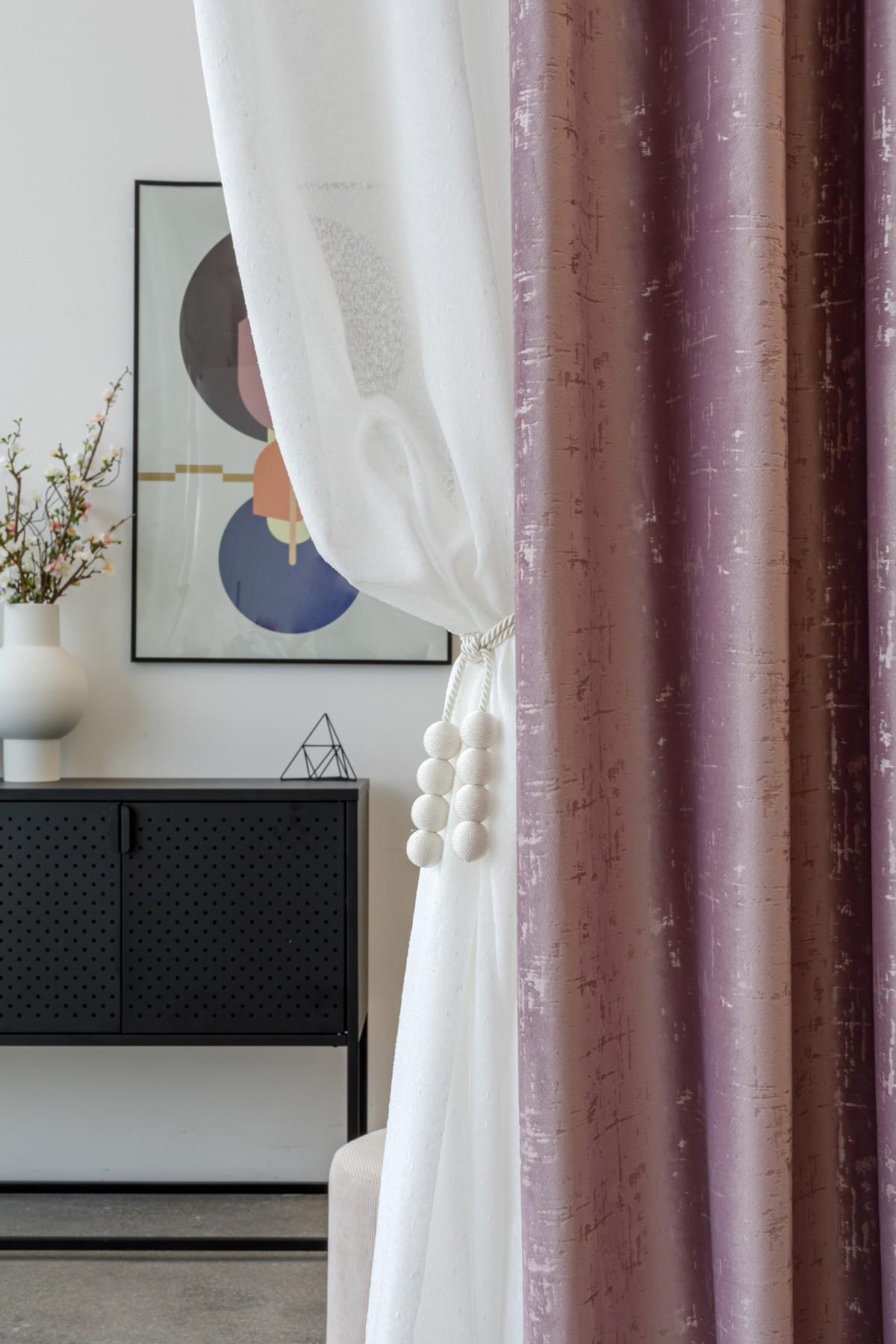 Scento Curtain Pink Colored Fabric