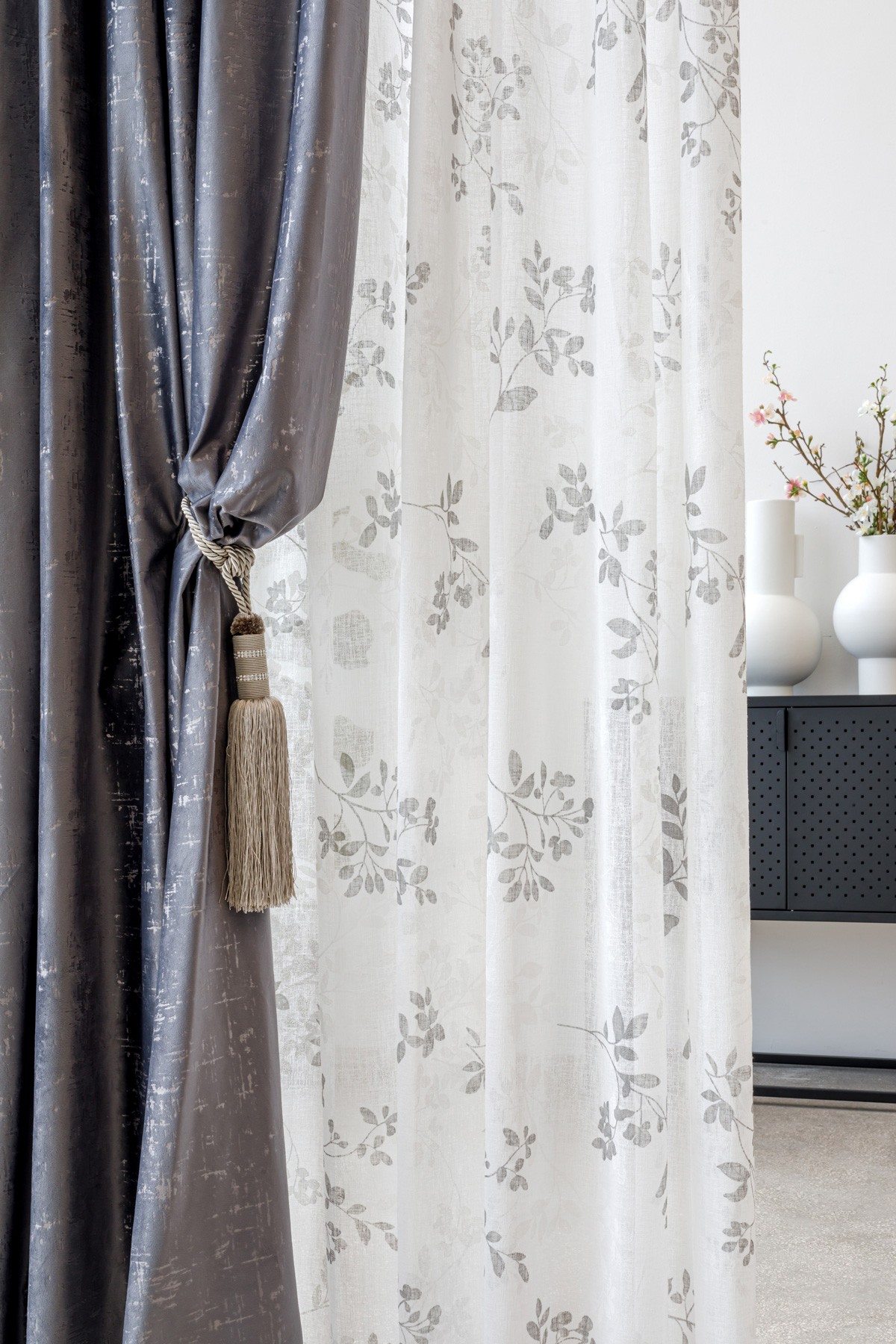 Scento Curtain Grey Colored Fabric
