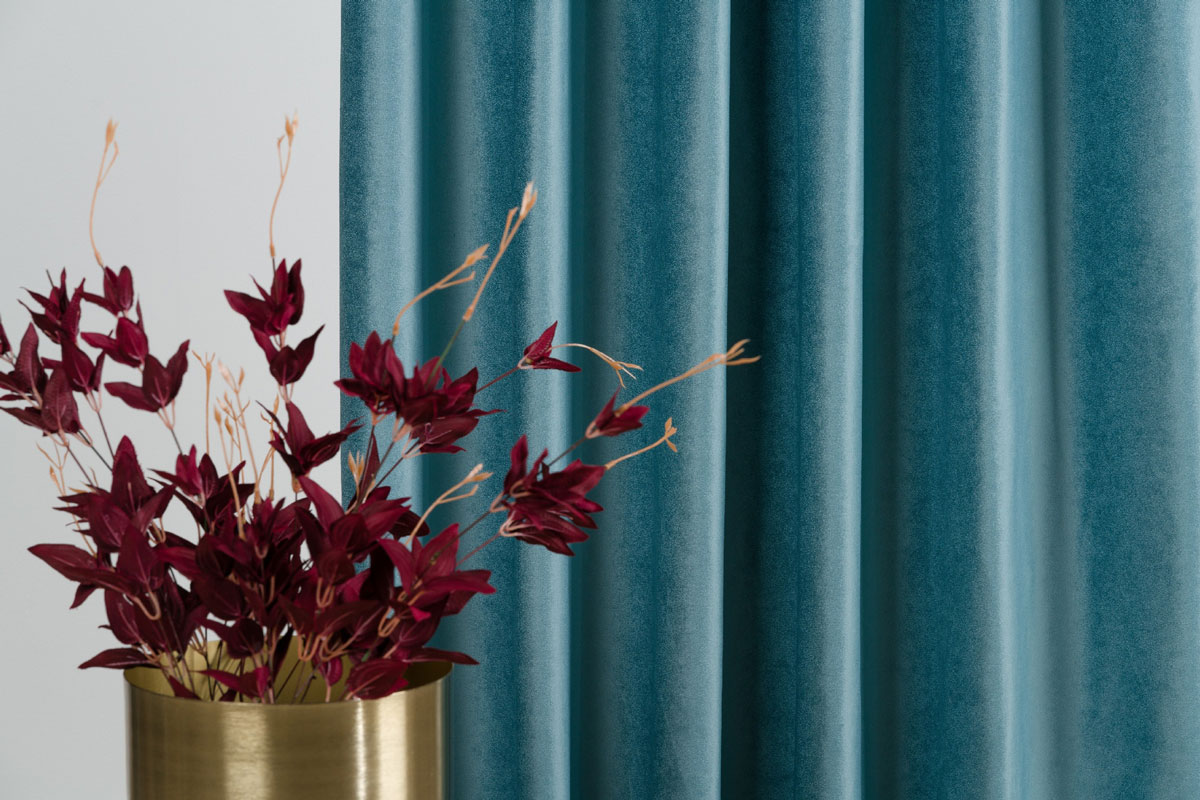 Tempera Curtain Turquoise colored fabric