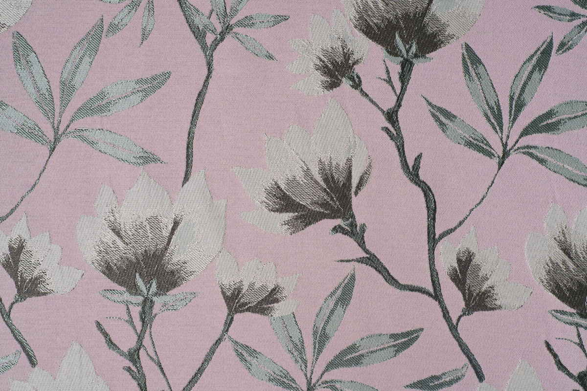 Cubano Pink colored fabric with flower pattern curtain