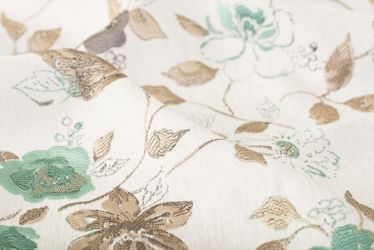 Kassandra Curtain turquoise flower pattern fabric