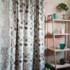Kassandra Curtain turquoise flower pattern fabric