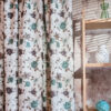 Kassandra Curtain turquoise flower pattern fabric