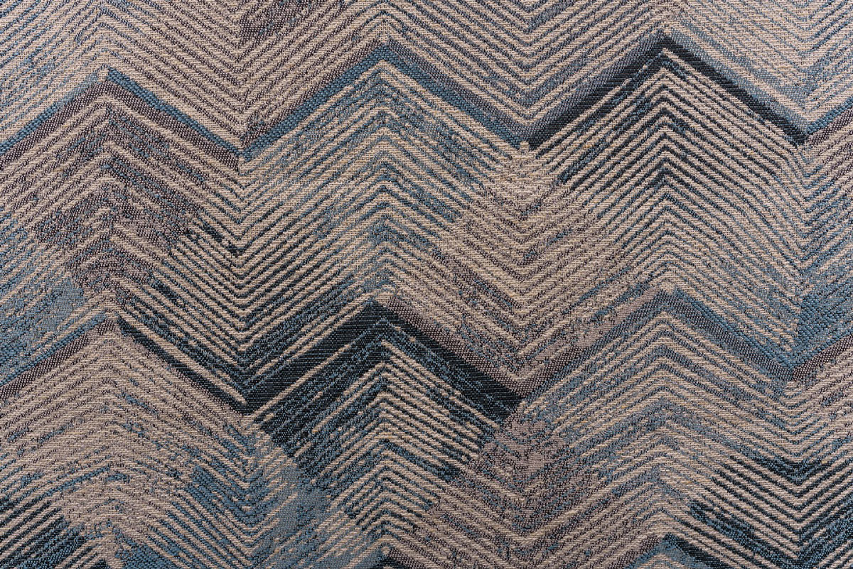 Utopia curtain blue colored fabric with triangle pattern