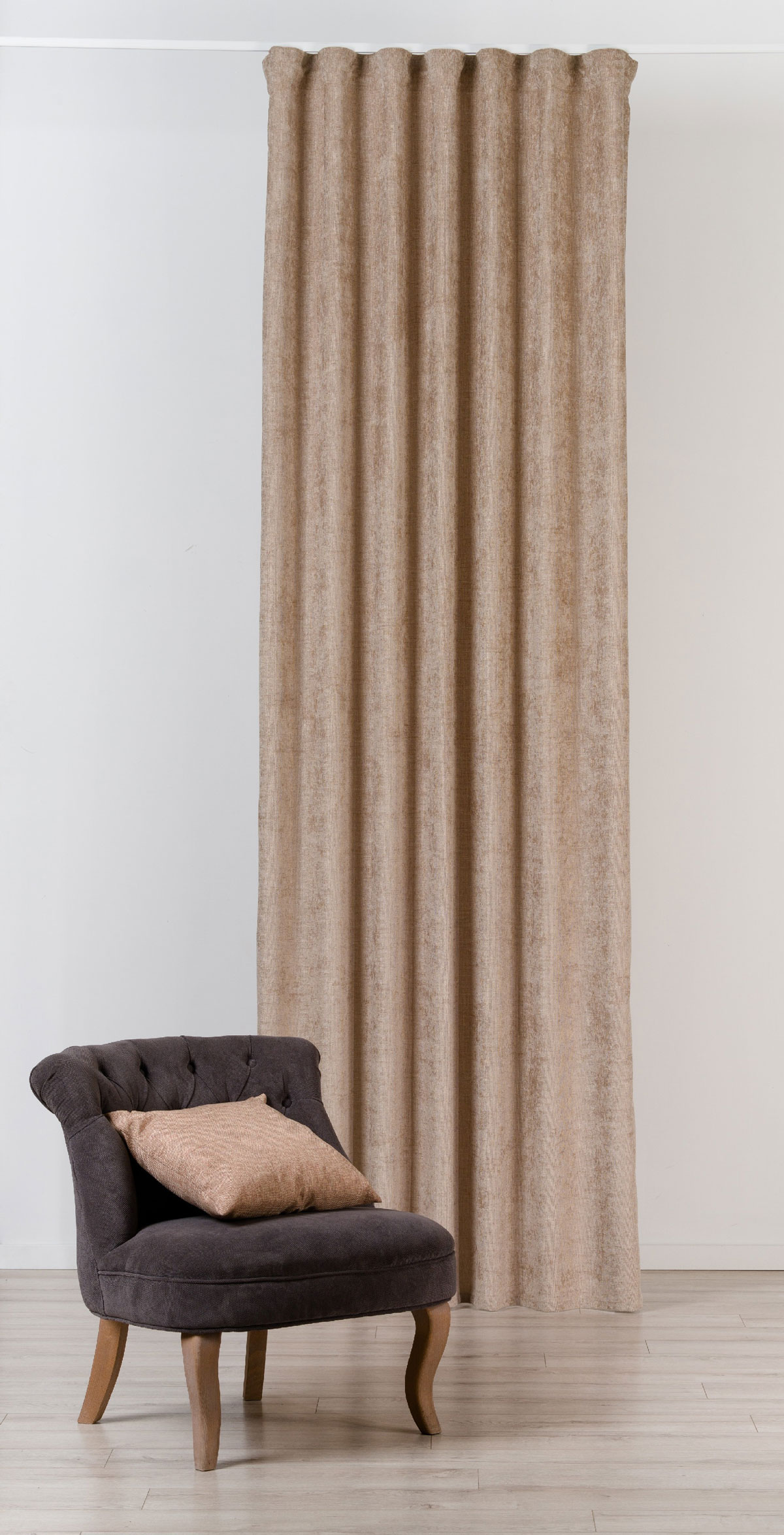 Velar Curtain Beige colored fabric