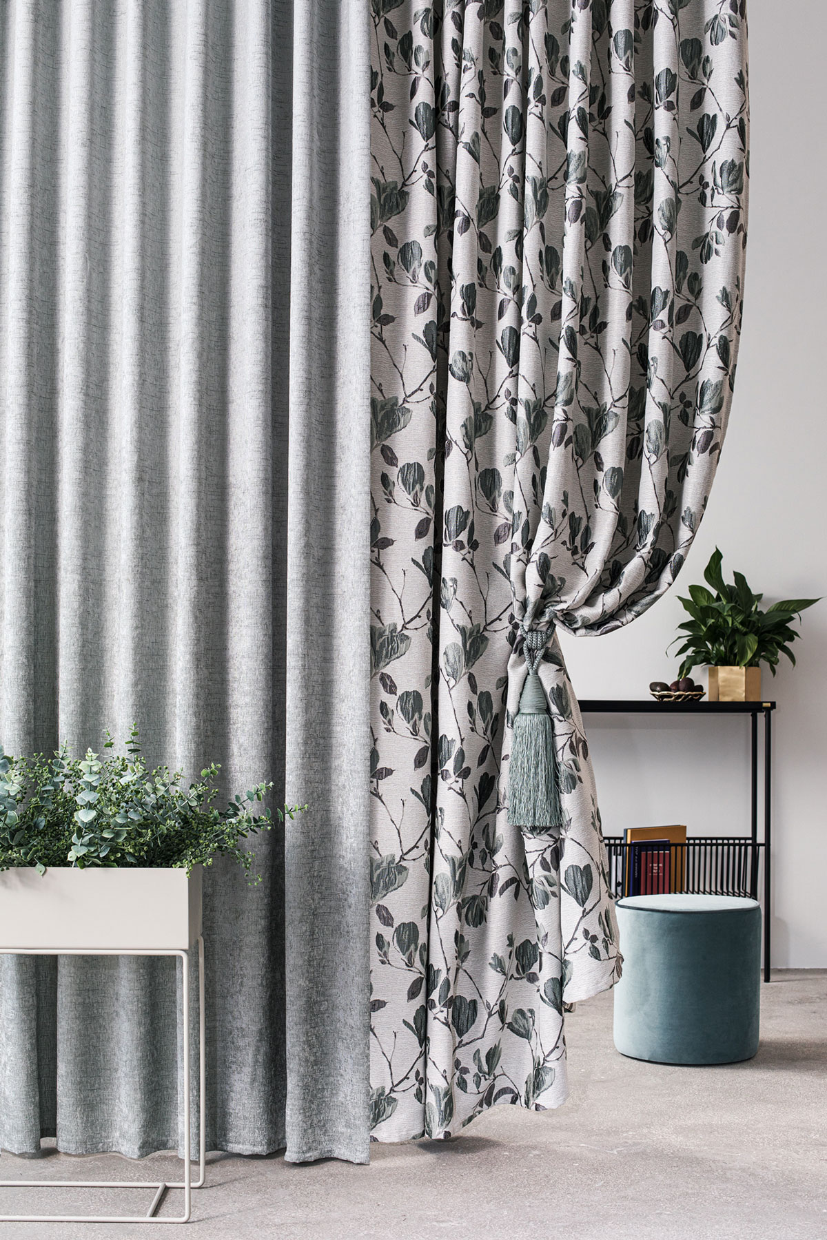 Velar Curtain Grey colored fabric