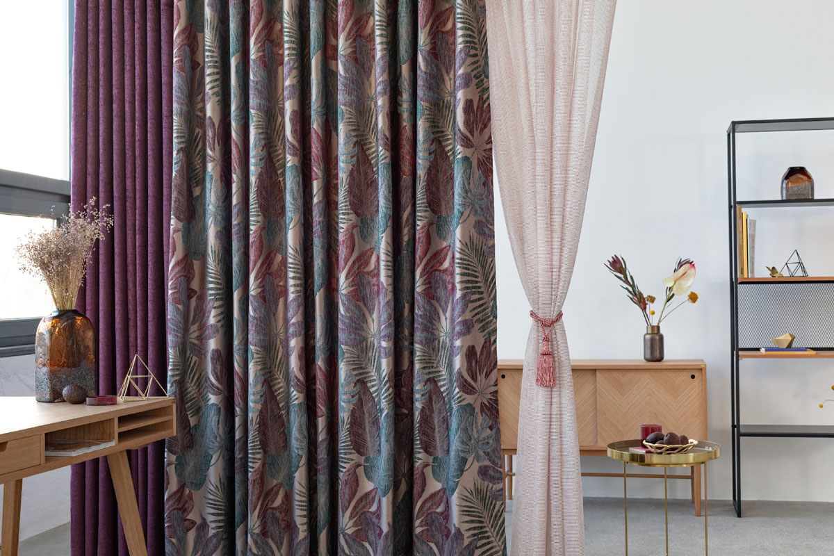 Velar Curtain Purple colored fabric
