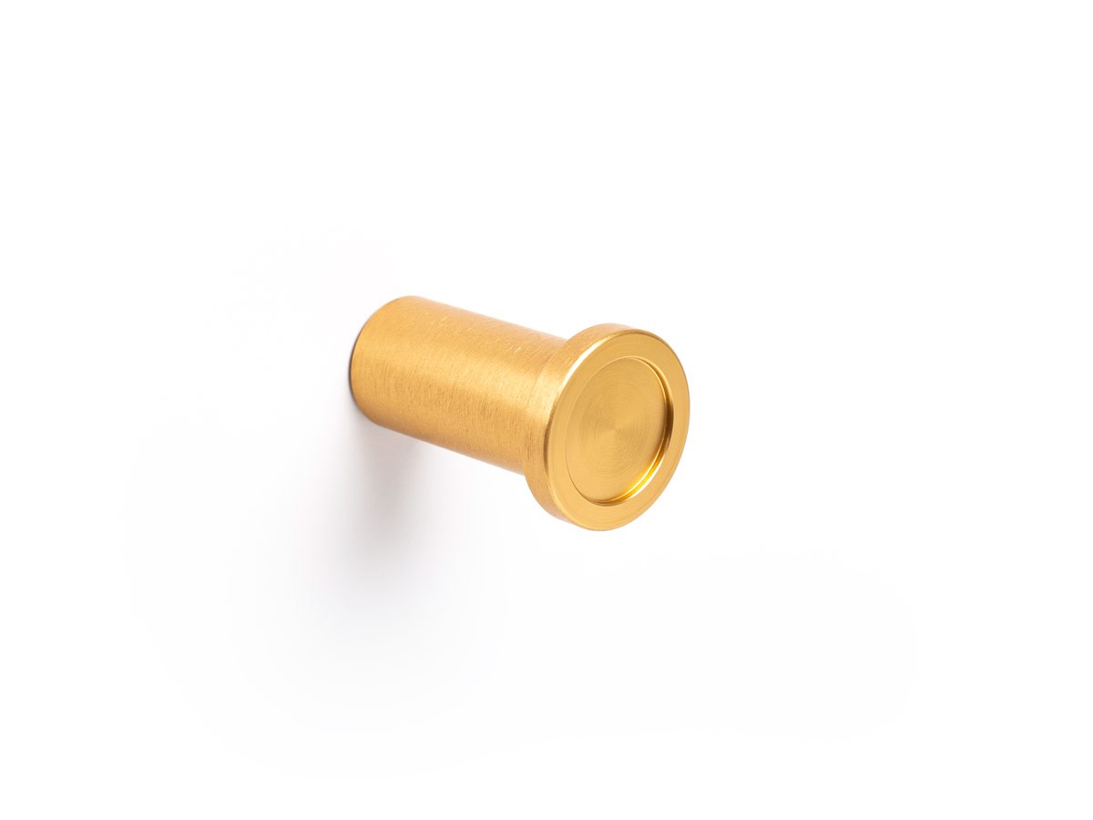 Round wall hook brass