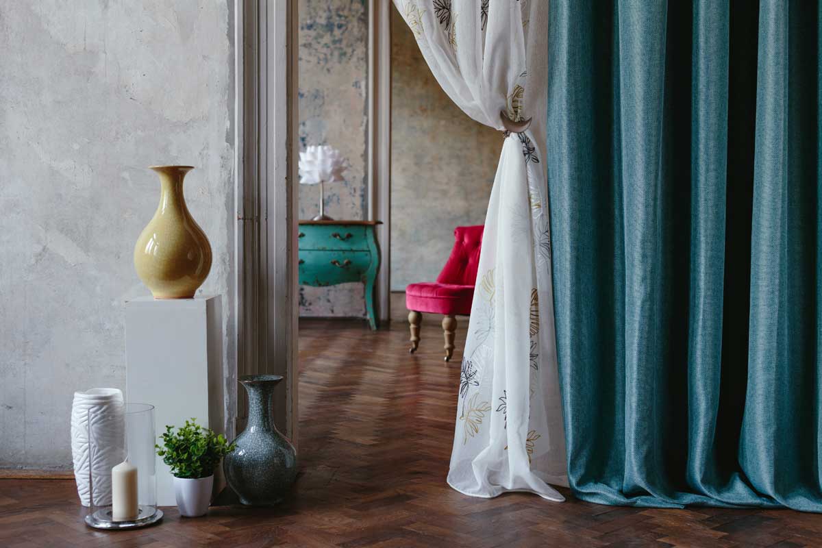 Cheer Curtain turquoise fabric