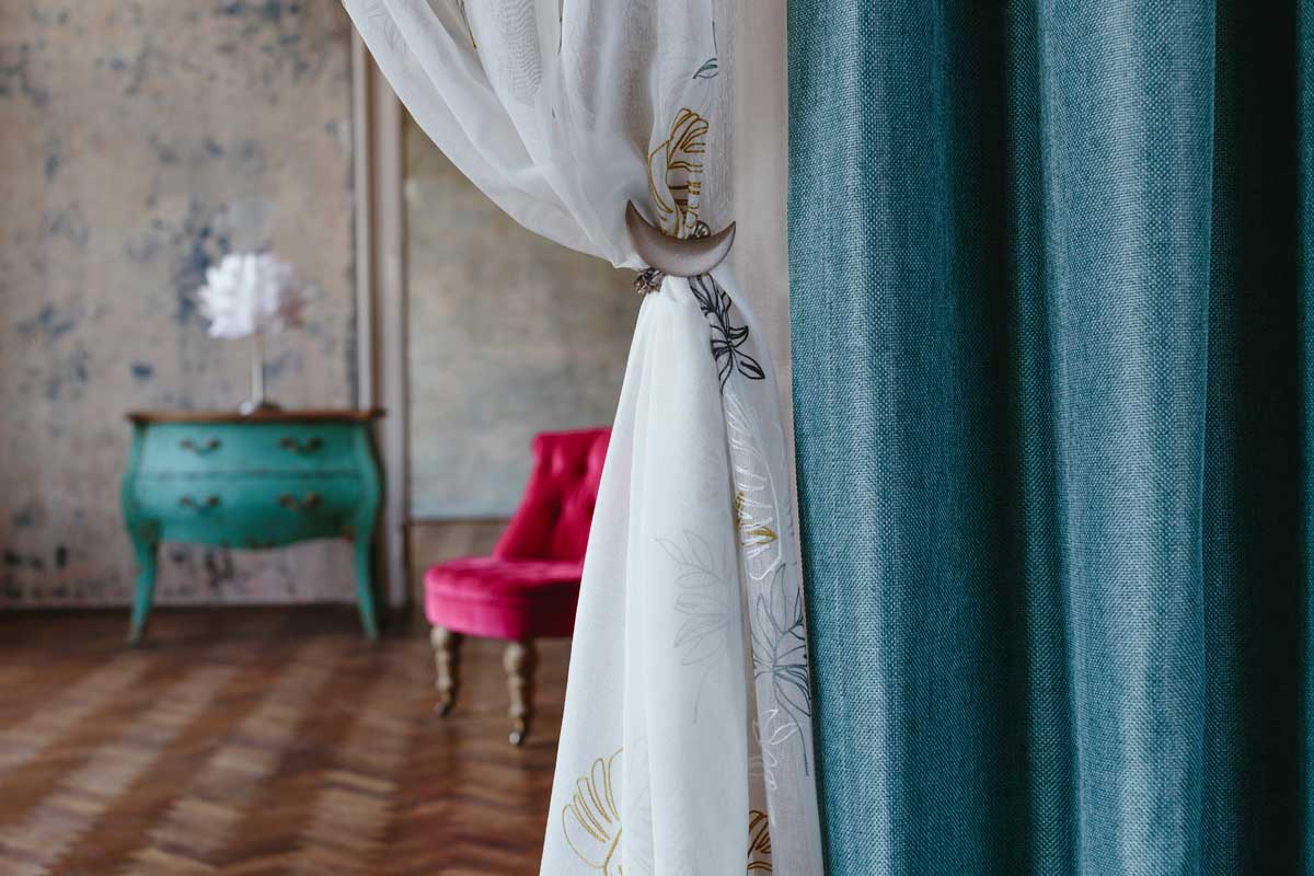 Cheer Curtain turquoise fabric