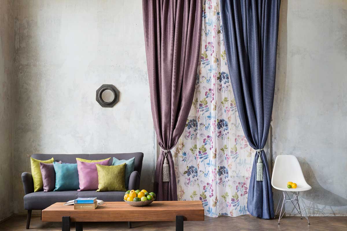 Cheer Curtain blue fabric