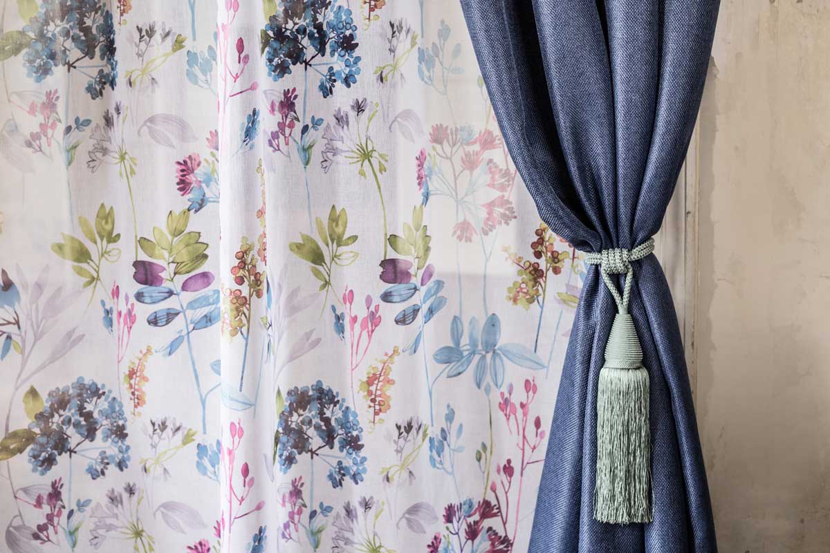 Cheer Curtain blue fabric