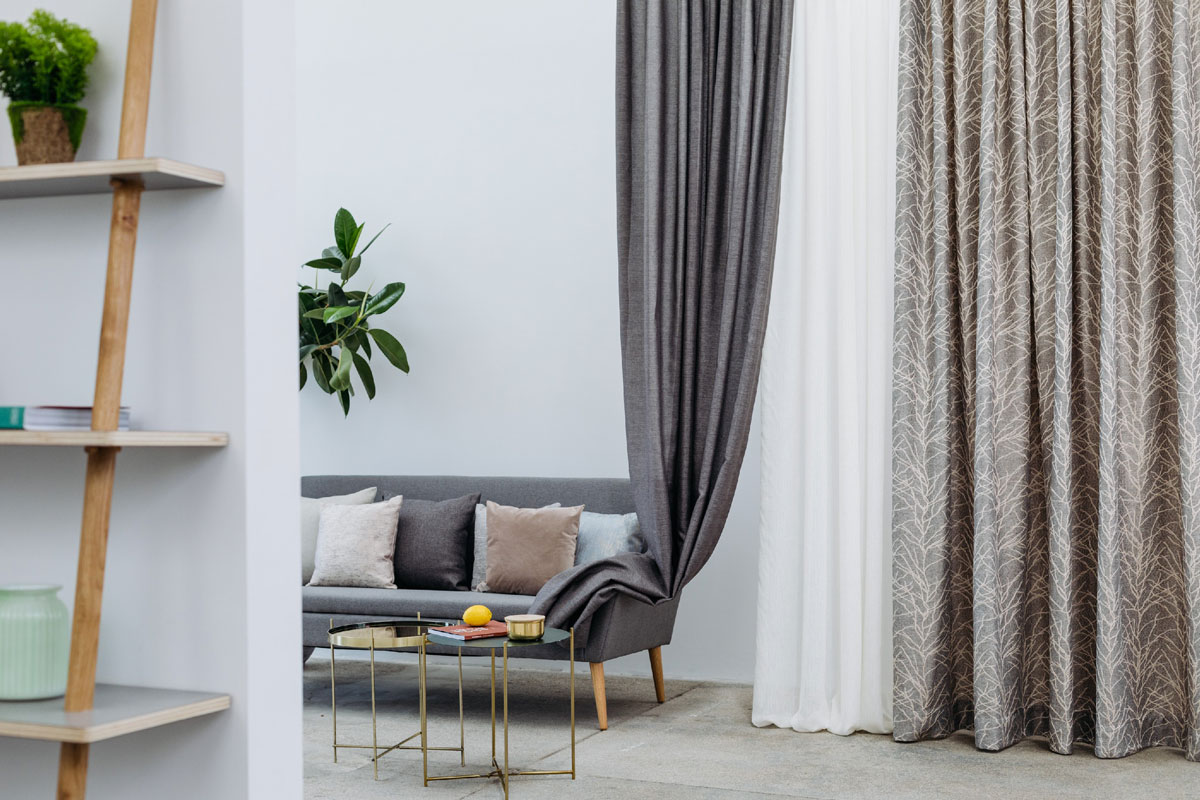 Norrland Curtain beige pink fabric