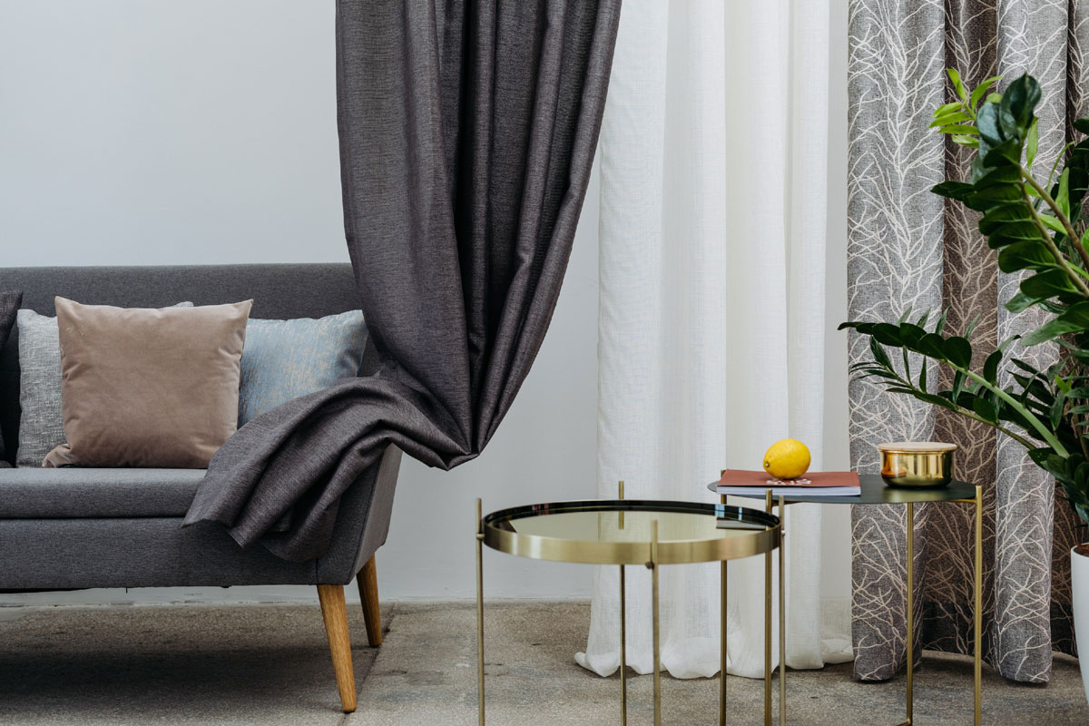 Norrland Curtain beige pink fabric