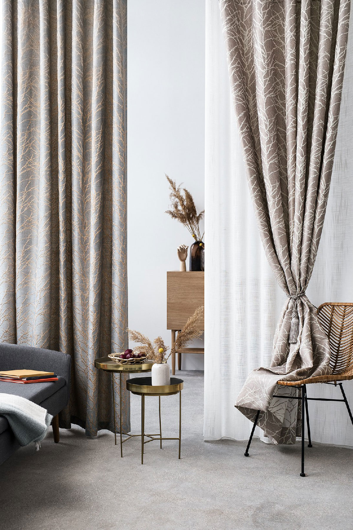 Norrland Curtain beige pink fabric