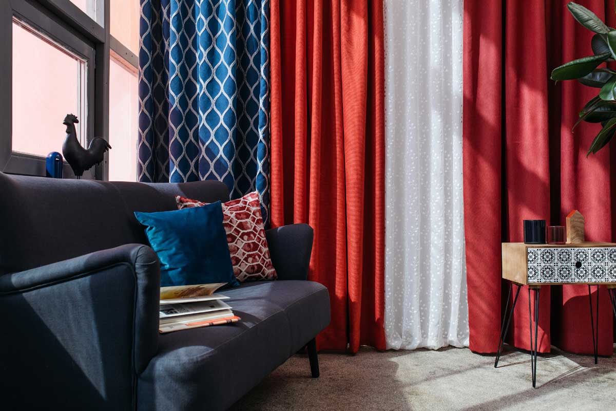 Tyler Curtain red fabric