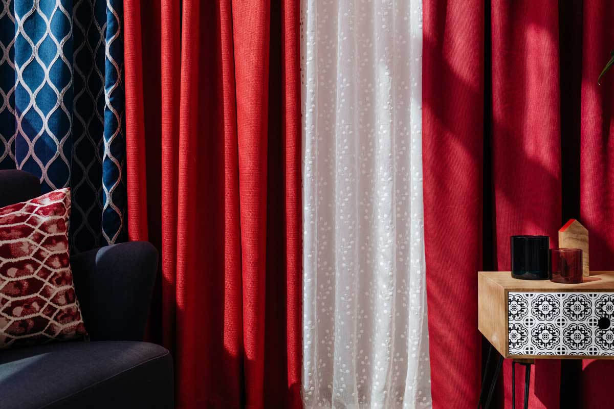 Tyler Curtain red fabric