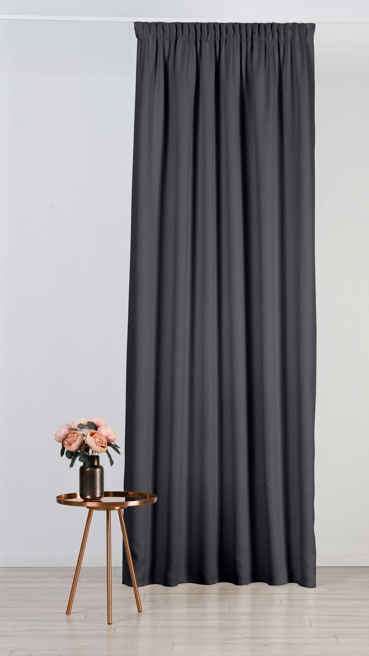 Tyler Curtain dark grey fabric