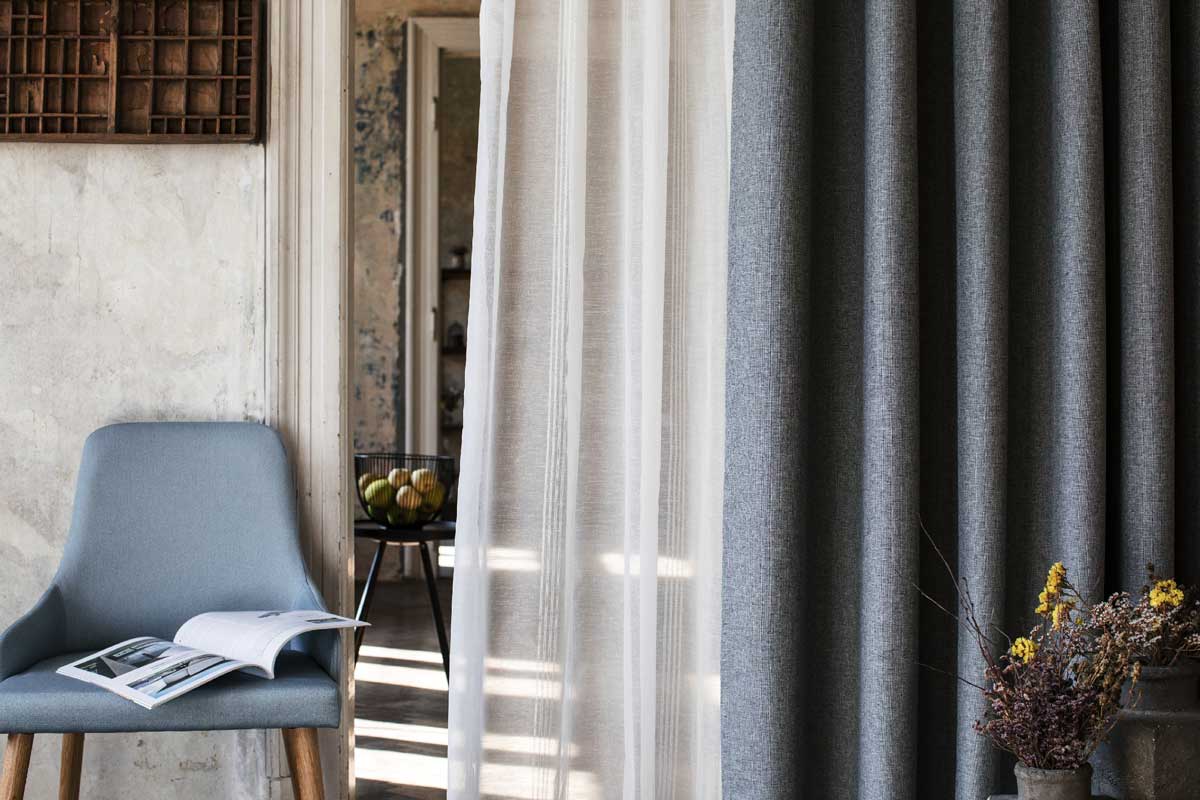 Butler Curtain grey fabric