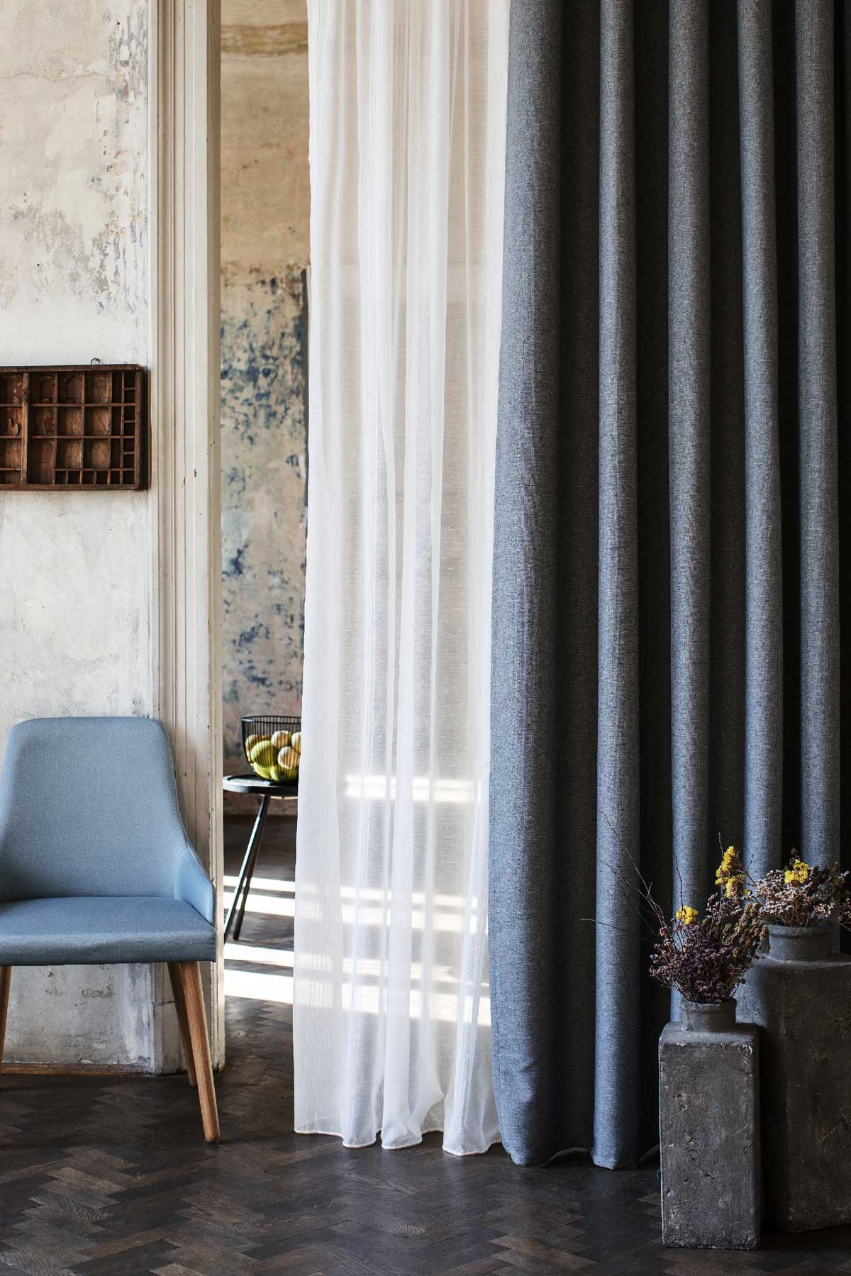 Butler Curtain grey fabric