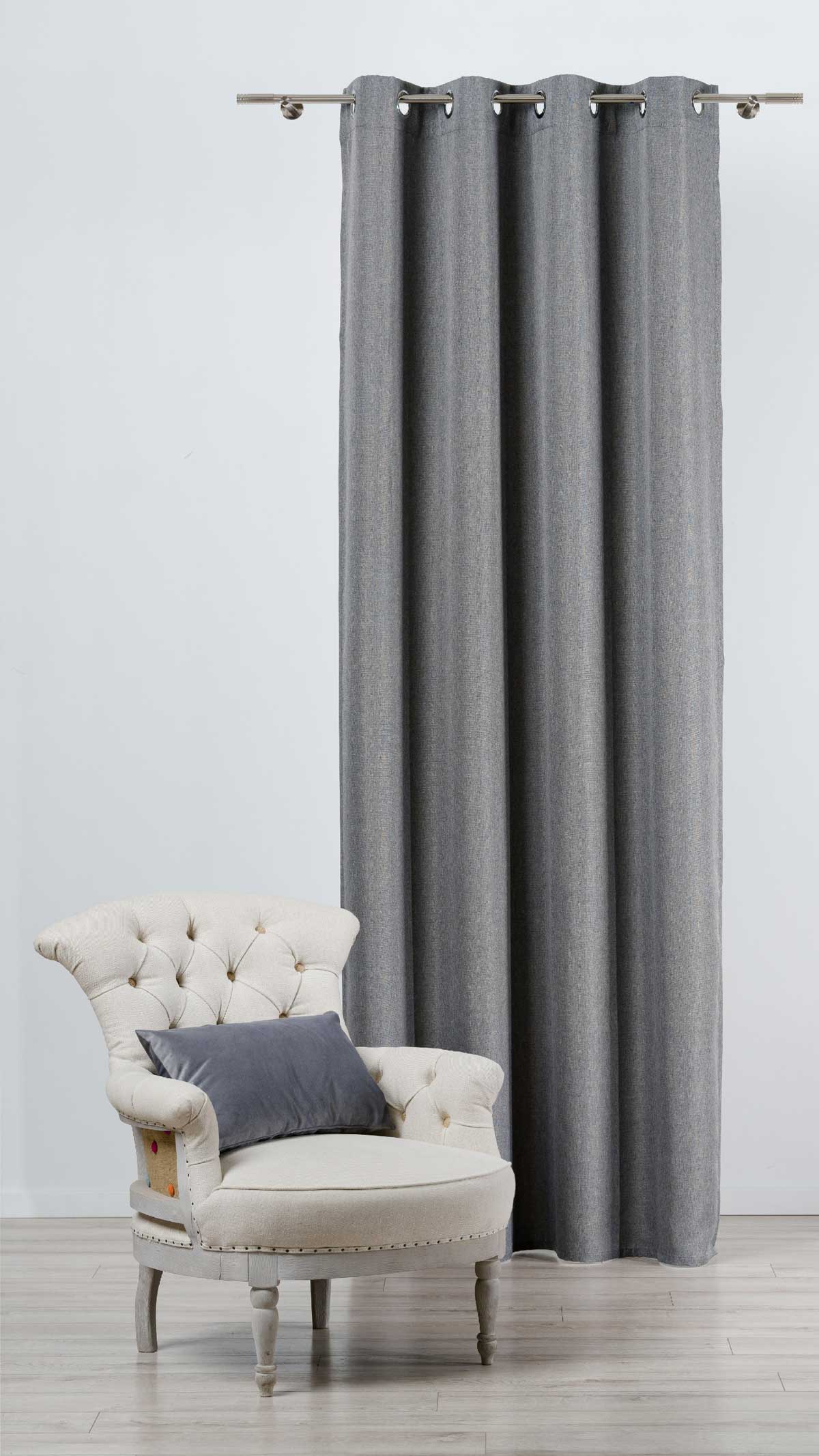 Butler Curtain grey fabric