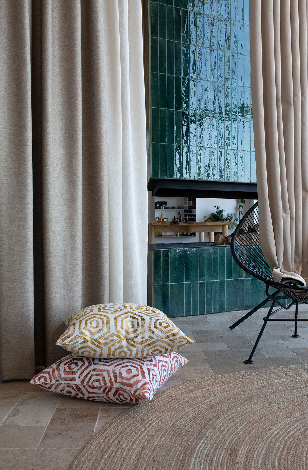 Amadeo Curtain beige fabric