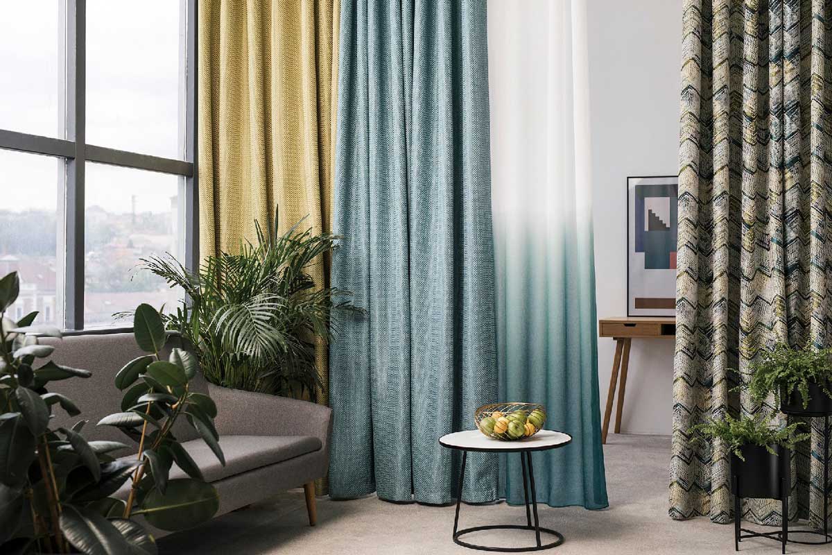 Atacama Curtain turquoise fabric