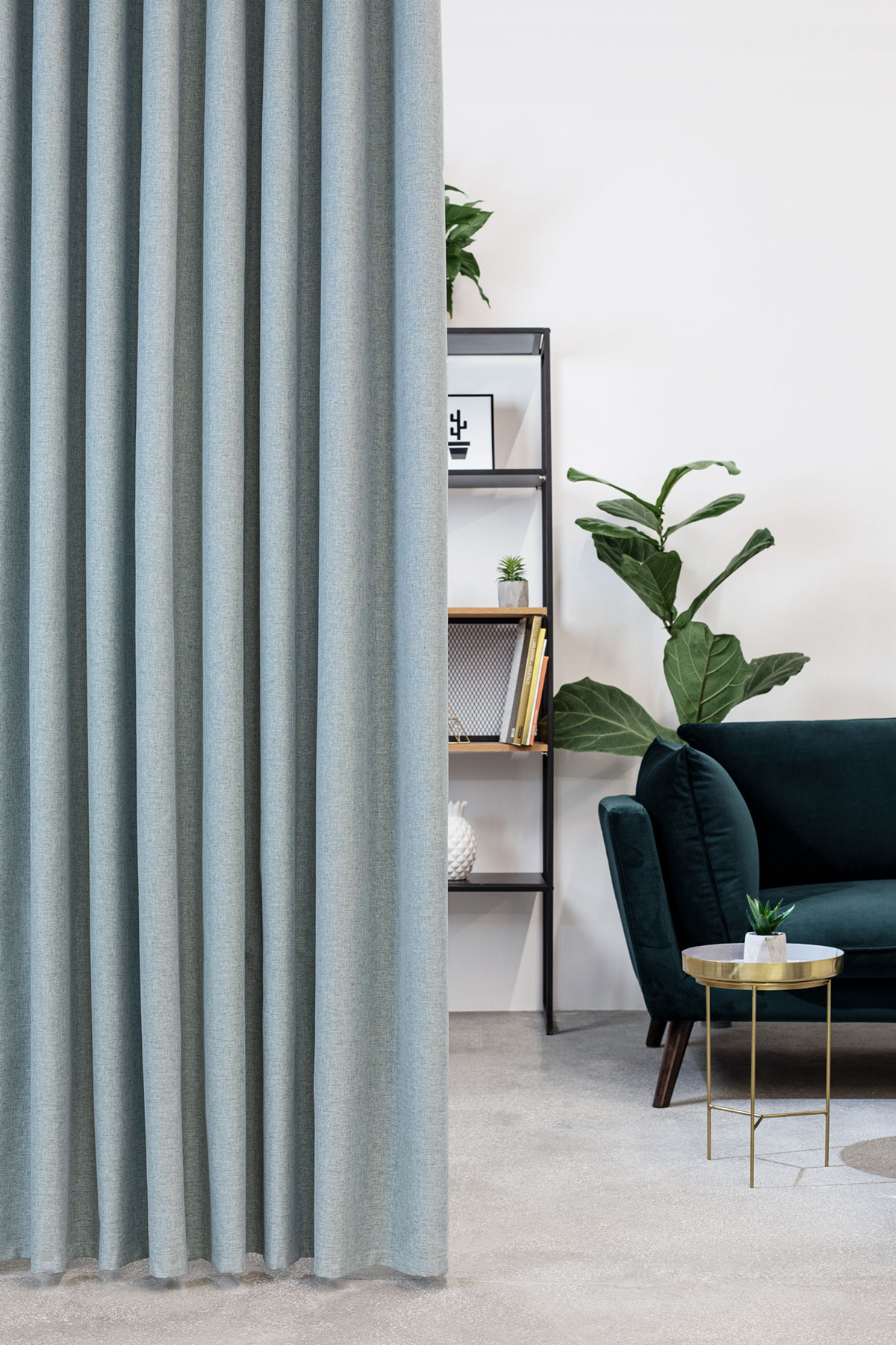 Atlas Curtain baby blue fabric