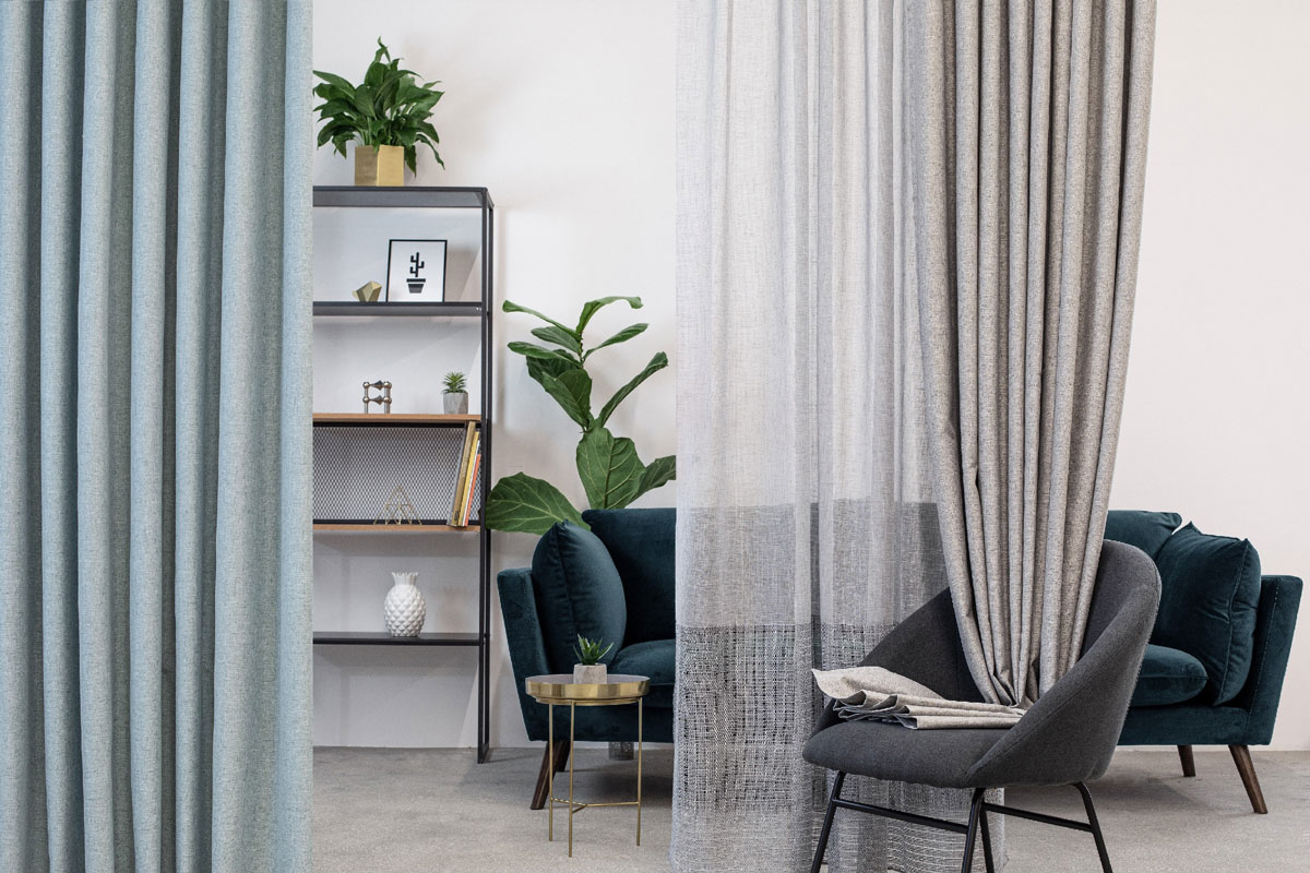 Atlas Curtain grey fabric