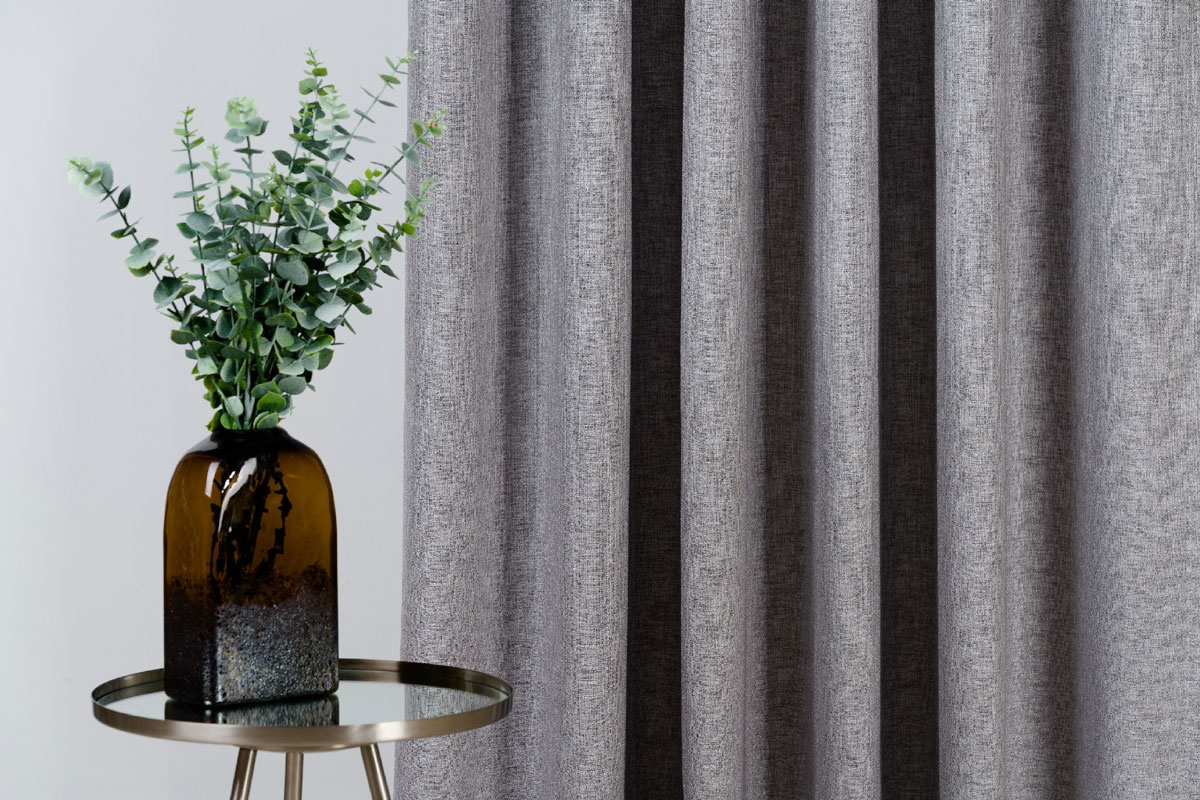 Madras Curtain grey fabric