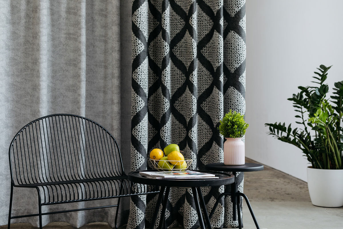 Atticus Curtain grey fabric