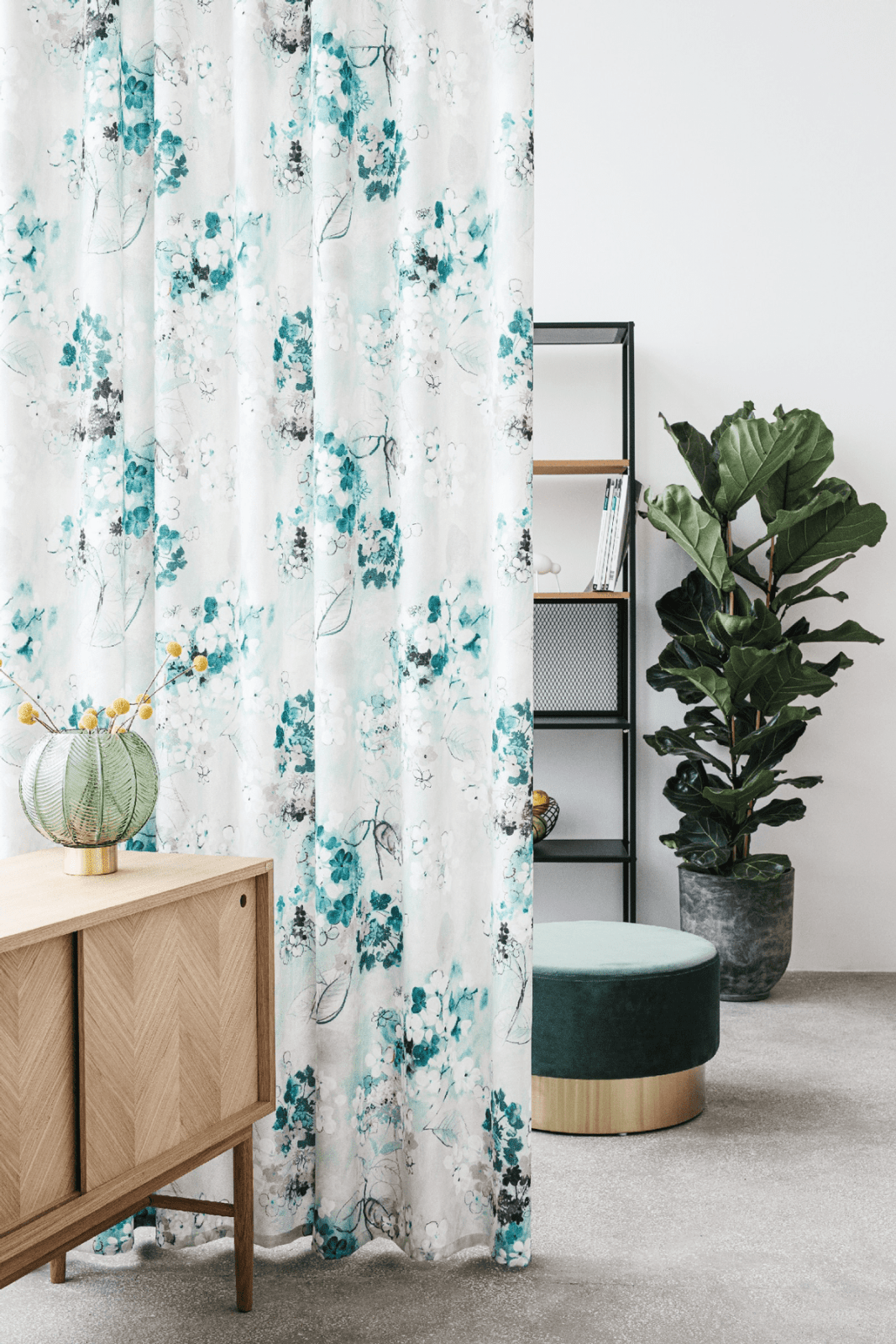 lavie blue colored material curtain