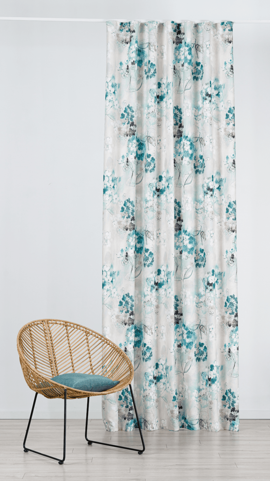 lavie blue colored material curtain