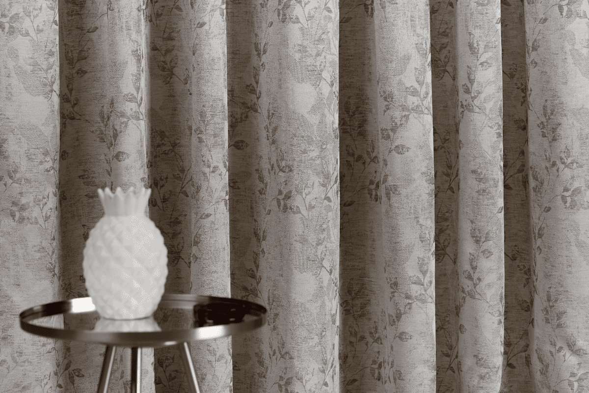 marsala grey colored material curtain