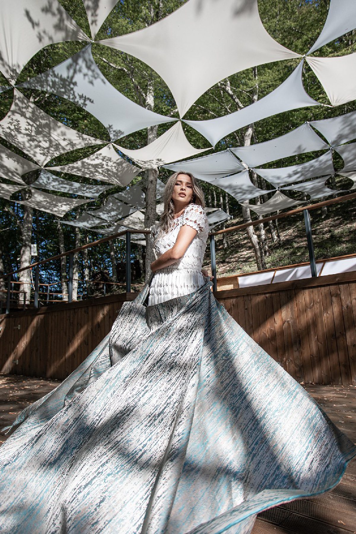 mohave green colored material curtain