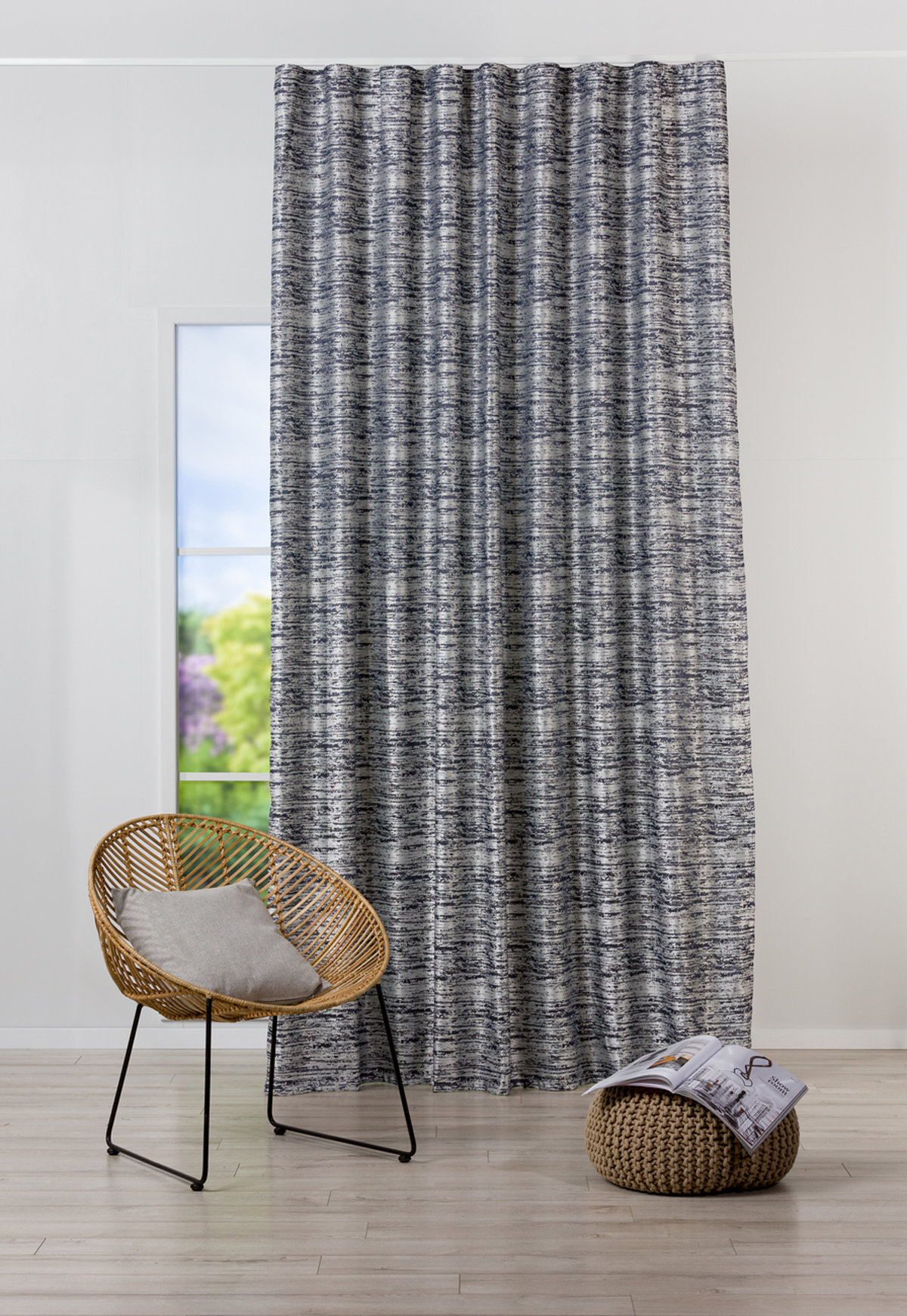 mohave grey print curtain