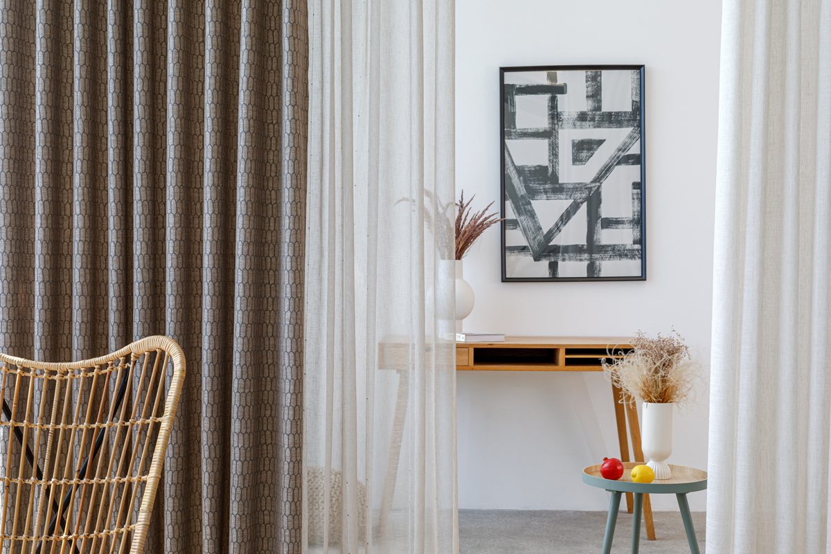 ruben beige colored material curtain