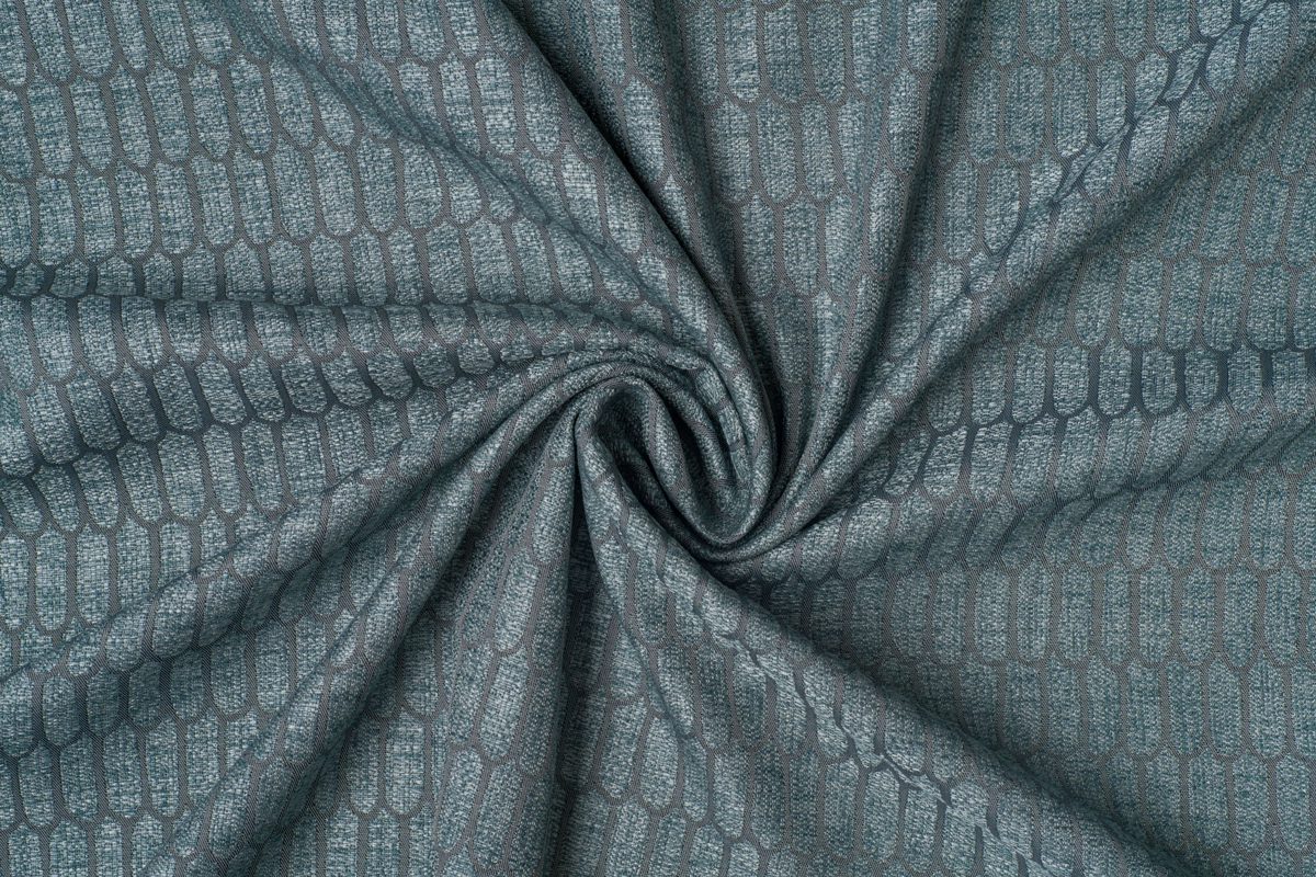 ruben blue colored material curtain